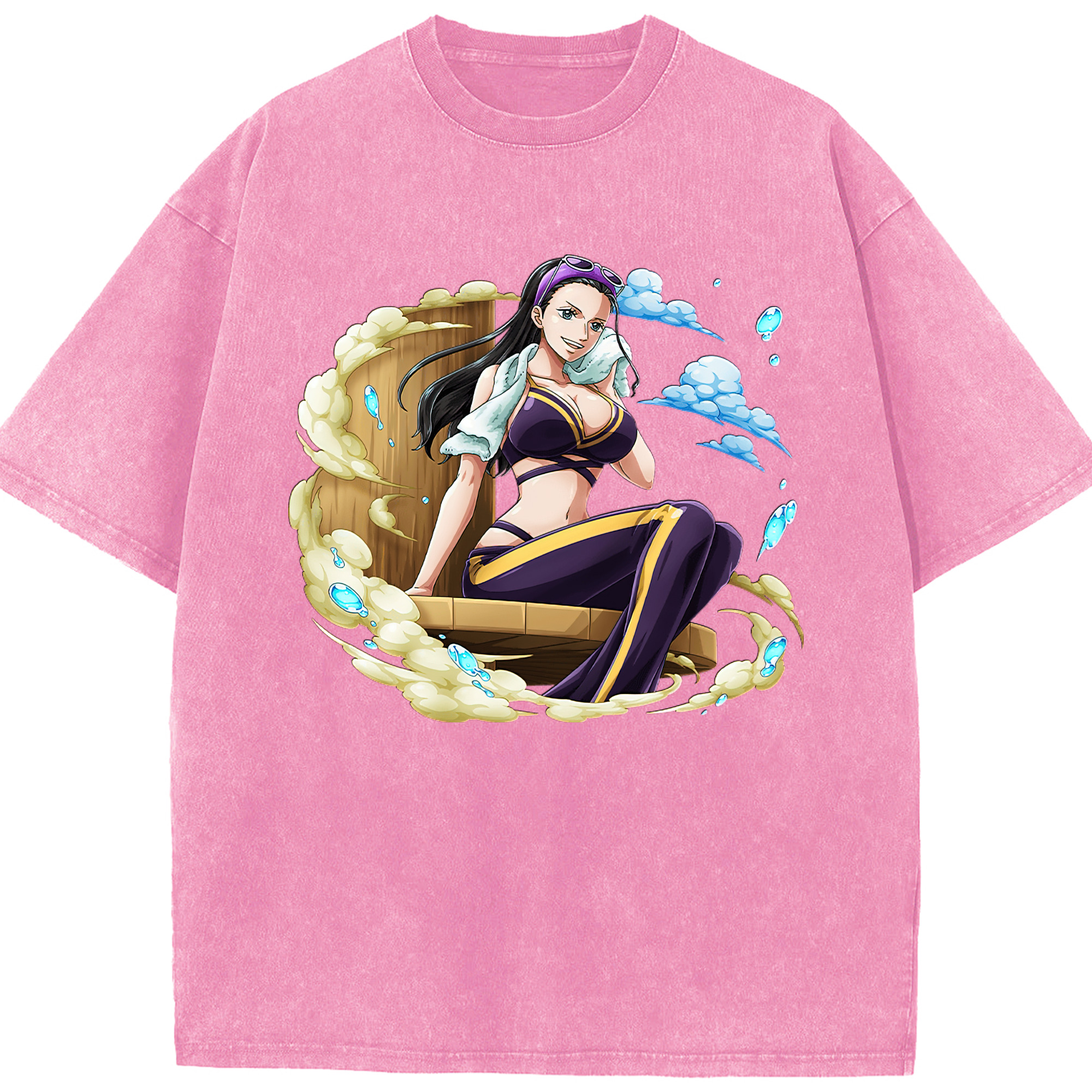 ワンピース ニコ・ロビン ONE PIECE Nico Robin 綿100% ヴィンテージ風 半袖Tシャツ（フロントプリント）